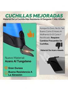 Tijera Eléctricas Inalámbrica Recargable Para Cortar Telas - Azul - Ver 3