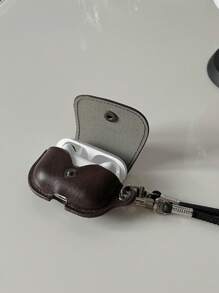 复古皮革专业保护壳，斜挎保护套，适用于 Apple 1/2/3/Pro 3 无线蓝牙耳机 - 咖啡棕 - 查看 4