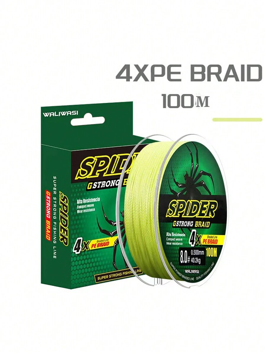 1 Dây Câu, Dây Chính, Dây Phụ PE, Dây Câu Cá Kéo Siêu Dài 100M - Màu vàng - Xem 1