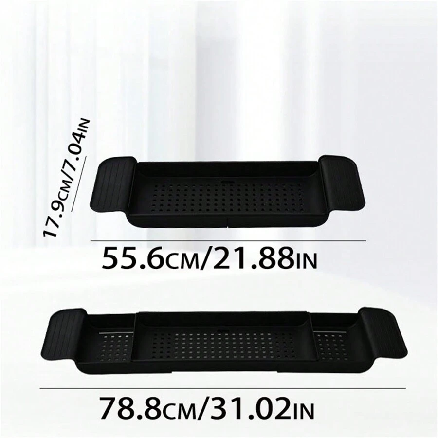 1入組可伸縮排水浴缸架，塑料浴室淋浴架，多功能儲物架，浴缸托盤 - 彩色 - 查看 1