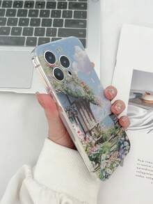 غطاء هاتف محمول بسيط مع طباعة زهور مزهرة، غطاء حماية TPU متوافق مع  Apple Samsung Xiaomi Huawei Pixel 6a 5G قطعة واحدة - شفاف - مشاهدة 2