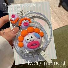 Silicone 3D Cartoon Cable Protector Case, Cute Animal Charger And Data Cord Protective Cover, Compatible With IPhone 18W-20W USB Cables - No Battery Required - Multicolor - View 2