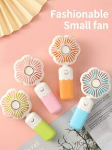 AOYI 1pc Portable Handheld Mini Fan With One AA Battery, Simple Design And One-Speed Adjustment, Suitable For Outdoor Use - Gradient - View 2
