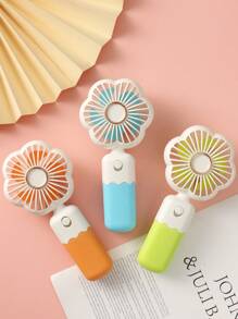 AOYI 1pc Portable Handheld Mini Fan With One AA Battery, Simple Design And One-Speed Adjustment, Suitable For Outdoor Use - Gradient - View 5