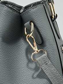 New Shoulder Bag With Pom Pom Pendant, Casual Style, Mother's Day Gift, Essential For Moms, Suitable For Office, University, Work, Business, Commuting, Outdoor, Travel, Outings, Best Mother's Day Gift For Mom, Business Casual Women Handbag, Perfect For Office, Business And Work Occasions - Dark Grey - View 11