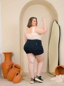 Women Denim Shorts - màu đen - Xem 2