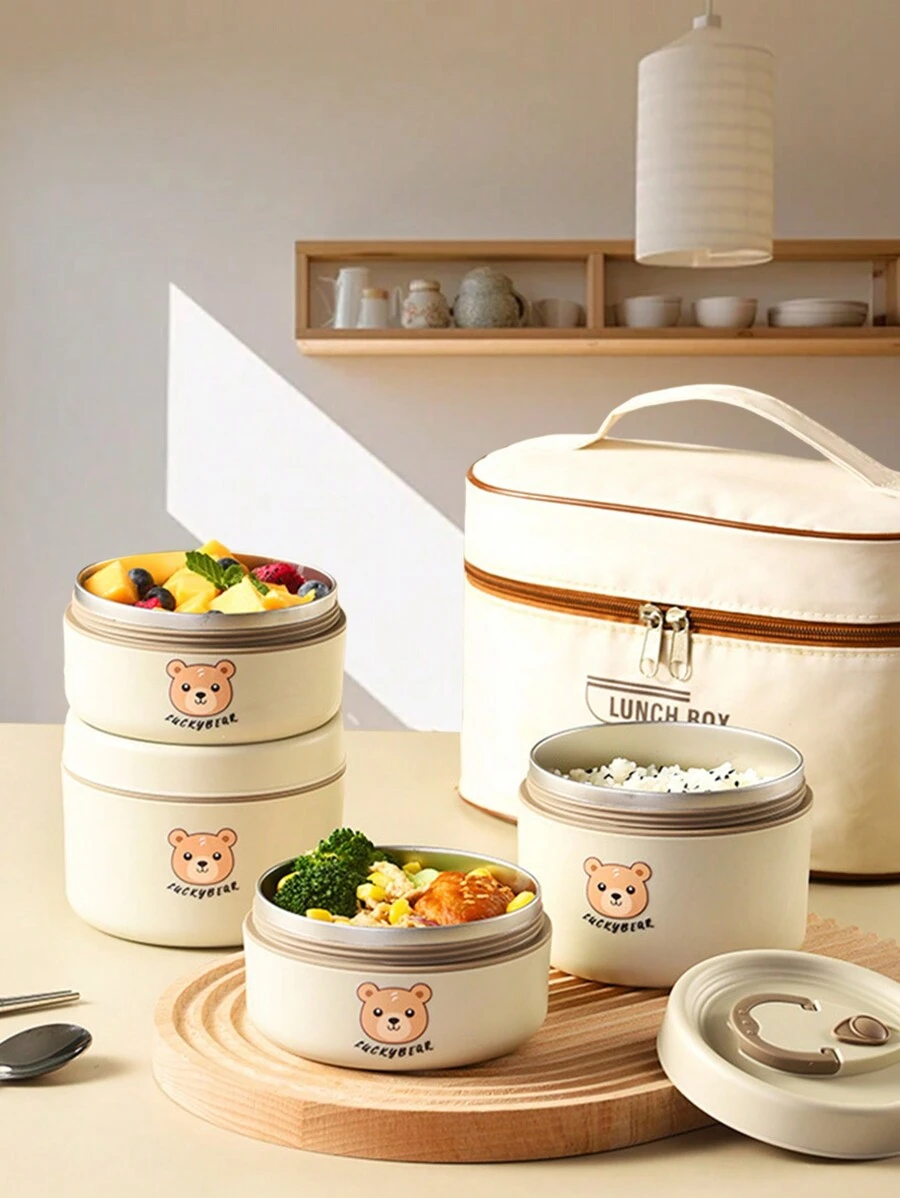 1 Caja de almuerzo de acero inoxidable 304, Caja de almuerzo aislada de acero inoxidable redonda de 400ml/600ml, Caja de almuerzo portátil aislada al vacío, Taza de sopa calentadora de alimentos aislada, Recipiente de alimentos portátil de gran capacidad, Caja de almuerzo para trabajadores de oficina, Caja de almuerzo portátil para estudiantes