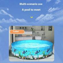 1pc 152CM/183CM Blue PVC Pool, Thickened Outdoor Household Leisure Swimming Pool, Paddling Pool