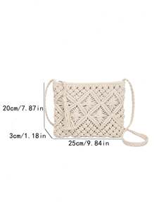 Bohemian Style Fringed Woven Bag, Fashion Women's Shoulder Bag, Suitable For Travel, Shopping, Commute, Can Fit Phone & Cosmetics, Retro Ladies Handbag