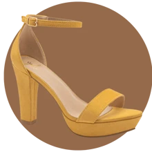 Zapatos Sandalia Basic Plataforma Tacón 9 CM para Dama en Color Amarillo - Amarillo - Ver 1