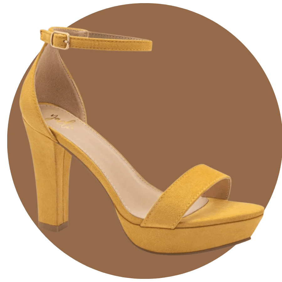 Zapatos Sandalia Basic Plataforma Tacón 9 CM para Dama en Color Amarillo - Amarillo - Ver 1