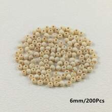 1-300顆（直徑4-95mm）天然實木圓形珠子，帶孔，DIY珠寶手工藝材料 - 原木色 - 查看 18