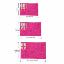 1pc Plum-Colored Chenille Quick-Drying Bath Mat, Modern Minimalist High-Pile Super-Fine Fiber Material Non-Slip Bathroom Rug, Easy To Clean & Stain-Resistant, Chenille Rug Can Be Machine Washed, Bathroom Non-Slip Mat, Suitable For Bathroom, Laundry Room, Bathroom Entrance, Sink Area, Shower Room, Carpet Bathroom Decoration, Bathroom Accessories, Bathtub, Shower Mat Outdoor Rug Door Mat Summer Back To School