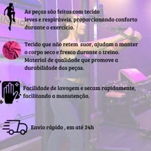 Kit 2 Short Set With Fitness Laces And Top Zero Transparency Gym High Waist - Đỏ - Xem 4