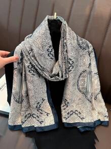 FADZOYLE 1 件 180 * 90 厘米围巾时尚海滩配饰佩斯利斗篷头巾头巾海滩罩衫纱笼几何图案花卉字母印花时尚围巾长缎丝感大头巾时装设计师新款优雅头巾盖头轻质防晒披肩系列礼物婚礼新娘伴娘披肩礼物，学校 - 圍巾 - 查看 17