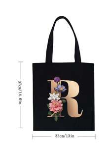 1 Stück Mode-Lässig Segeltuch Handtasche mit goldenem Buchstaben-Muster, Schultertasche, große Kapazität Frauen Einkaufstasche, faltbare wiederverwendbare Reisetasche, Urlaubsgeschenk, geeignet als Geschenk für Klassenkameraden, Freunde, Brautjungfern, Schwestern, Mütter, sehr passend für Schüler, die zur Schule zurückkehren, Sommerferien, Strand, Reisen, Pendeln, Geschäftsreisen, Picknick, Camping, Supermarkt, täglichen Gebrauch