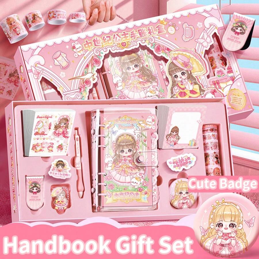 Journal Gift Box Set, Suitable For Daily Gift, Birthday Gift, Holiday Gift, Christmas Gift, Including Journal Notebook, Pen, Stickers, Badges, Etc. - Multicolor - View 1