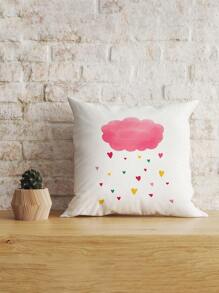 1 Stück/4 Stücke Super weicher dekorativer Kissenbezug mit Cartoon Wetter Herz Regenbogen Sonnen Muster, geeignet für Auto, Bekleidungsgeschäft, Heimdekoration, Schlafzimmerkissenbezug, Wohnzimmer Sofakissenbezug (Kissenkern nicht inbegriffen)