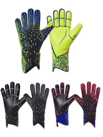 1 双守门员手套，适合青少年和成人的舒适足球手套，用于训练和比赛