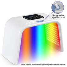 LED Therapy Light, 7 Color Red Light Therapy Mask Beauty Photon Skin Phototherapy Machine With Spray, LED Face Mask PDT Light Therapy Professional Facial Beauty Machine SPA Facial Body Skin Care - White - View 2
