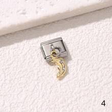 1/5/10 piezas Surtido de dijes encantadores en forma de mariquita, donut, cisne, tacón alto, estrella y helado, serie de dijes modulares italianos para brazalete, accesorios de joyería - Manualidades de joyería DIY