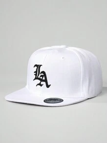 1顶刺绣洛杉矶平沿棒球帽，户外可调节遮阳休闲帽，适合春季、秋季、旅行、海滩、度假，Y2K风格男童遮阳帽 - 平簷棒球帽 - 查看 3