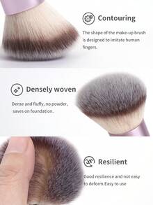 Bộ cọ trang điểm mặt chuyên nghiệp MAANGE 4 chiếc, cọ đánh nền, cọ đánh phấn, cọ đánh phấn má hồng, cọ hoàn thiện, dụng cụ trang điểm bằng sợi mềm cho kem lỏng, cọ trang điểm màu hồng để trang điểm hàng ngày trên mặt - Hồng - Xem 10