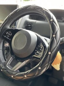 1 chiếc Bọc Vô Lăng Ô Tô Trang Trí Kim Cương Giả - màu đen - Xem 1