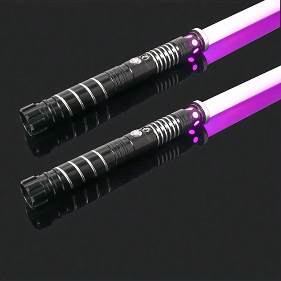 Light Up Saber 15 Colors Change 2 In 1 Metal Light Sword RGB Light Sword Toy - Vibration, Hitting Sound, Breathing Light Effects - Perfect Gift For Boys With Durable Metal Construction Lightsabers - 2 chiếc màu đen - Xem 1