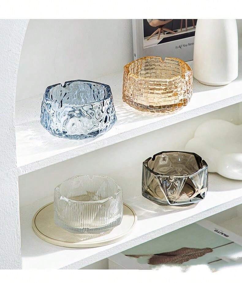 Luxury INS Style Deepened Glass Ashtray, Creative Home Living Room High