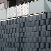 10 pcs Bandes d'écran de confidentialité Clôture 2,5 m x 19 cm Rouleau d'écran de confidentialité en PVC dur pour clôture en maille à double tige Opaque résistant aux intempéries Protection contre le vent Clôture Film Clôture Écran de confidentialité Jardin Balcon Clôture de jardin - anthracite - Voir 8