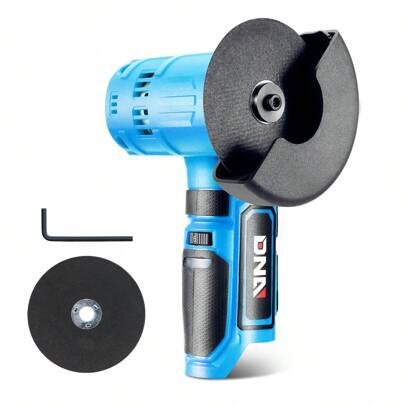 12V Cordless Angle Grinder Variable Speed With Spindle Lock Button For Dry Cutting Rough Grinding, Blue (Tool Only)