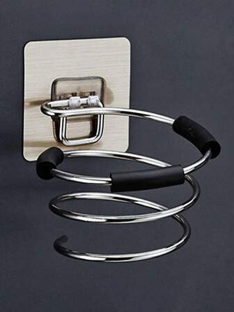 Bathroom Hair Dryer Holder Hair Care Tools Holder Adhesive Wall Mount Barber Salon Tools,Non-Rubber Ring Hairdryer Spiral Rack Perforation-Free Bathroom Storage Rack Wall Commodity Shelf