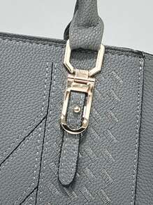 New Shoulder Bag With Pom Pom Pendant, Casual Style, Mother's Day Gift, Essential For Moms, Suitable For Office, University, Work, Business, Commuting, Outdoor, Travel, Outings, Best Mother's Day Gift For Mom, Business Casual Women Handbag, Perfect For Office, Business And Work Occasions - Dark Grey - View 10