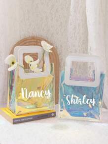 個性化伴娘禮物袋，全息袋，定制感謝禮物袋，小伴娘禮物袋，單身派對小禮品袋 - 彩色 - 查看 5