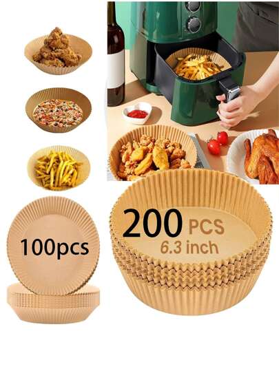 10pcs/50pcs/100pcs/200pcs  Disposable Air Fryer Liners, Paper Air Fryer Liner Pots, Paper Basket Bowls, Baking Trays, Oven Accessories, Baking Tools, Kitchen Gadgets, Kitchen Accessories Air Fryer Kitchen Air Fryer Liners Air Fryer Paper Airfryer Air Frier