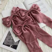 一個緞面純色長緞帶大蝴蝶結超仙髮夾DIY配件、禮物和裝飾 - 彩色 - 查看 18