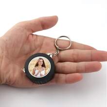 1pc Custom Photo Mini Portable Retractable Tape Measure, Personalized Tape Measure Custom Photo Measurement Tool, Tire Shaped Plastic Tape Measure Keychain Portable Automatic Rebound Steel Tape Measure, Portable Tool For Daily Use, Very Suitable For Home Measurement, School, Office Use, Birthday Gifts For Dad, Mom, Boyfriend And Girlfriend, Colleagues, Valentine's Day Party Gifts, Unique Gift Creativity For Travel Camping Back To School,Back To School,School Supplies
