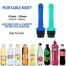 1 peça/2 peças Kit de banho de assento portátil com pulverizador mini para segurar na mão, compatível com garrafas de bebidas plásticas de 21-25mm, incluindo 3 tamanhos diferentes de anéis de vedação, conveniente para uso no banheiro, viagens ou acampamentos, ideal para banhos de assento ao ar livre