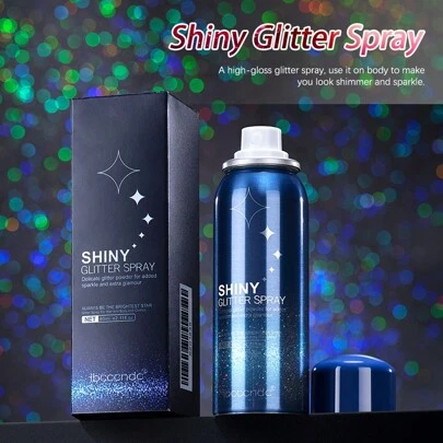 Ibcccndc Shiny Glitter Spray, Colorful Luster, 60ml, Body Glitter Spray For Clothes, Hair And Body, Long-Lasting Glitter Makeup, Body Shimmer Spray Rave Accessories For Festival Concert Halloween Party
