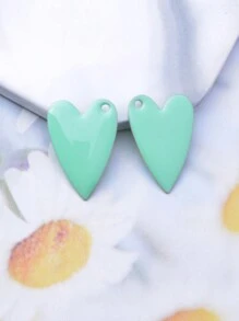 4pcs Copper Double-Sided Enamelled Red Heart Charm Pendant For Women's Jewelry Making Valentines - 4 Pieces - View 3