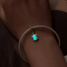 bamoer 1 buah Liontin Botol Harapan Bercahaya dalam Gelap dari Perak Sterling 925, Bentuk Kerang/Kura-kura/Kucing/Bintang, Tema Laut, Cocok untuk Gelang Anak Perempuan DIY - MultiWarna - View 3