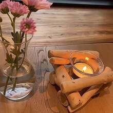 1pc Driftwood Glass Candle Holder Romantic Home Creative Decoration Candlestick Aromatherapy Tabletop Decor - Multicolor - View 2