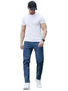 Men Pants - Dark Wash - View 4