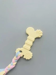 1PC Puppy Teething Chew Toy - Rubber Soothing Gums, Interactive Rope Dental Chew Toy For Small Medium Dogs, Assorted Colors Durable Fun Pet Chew - Multicolor - View 3