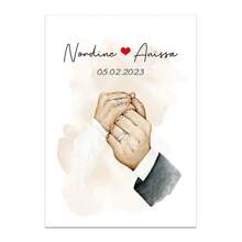 1pc Customized Frameless Canvas Print, Bohemian Style Wall Art Poster For Family And Couples Anniversary, Personalized With Names And Fist Bump Design, Perfect Decorative Gift For Living Room Or Bedroom, Valentine Day, Valentine Day Decor, Multi-Functional, Adjustable, Anti-Mold, Ornamental, Reusable, Exquisite, Adorable, Unique, Ideal Gifts For Her, Boyfriend, Girlfriend, Dad, Mom, Family, Friends, Son, Daughter, School Students, Office, Tea Room, School, Home, Home Refresh