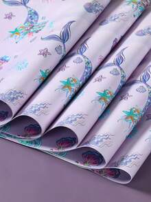 6pcs 50*70cm Mermaid Tail Style Gift Wrapping Paper, Gift Decoration, Gift Wrapping Supplies, Birthday Party Wedding Babe Shower Gender Reveal Party Gifts Packaging Paper - Mermaid Tail - View 8