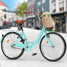 24 Inch Beach Cruiser Bike For Women - 1 Speed Commute Bike For Adults - Womens Bicycle With Adjustable Seat In Mint Green - 薄荷綠 - 查看 1