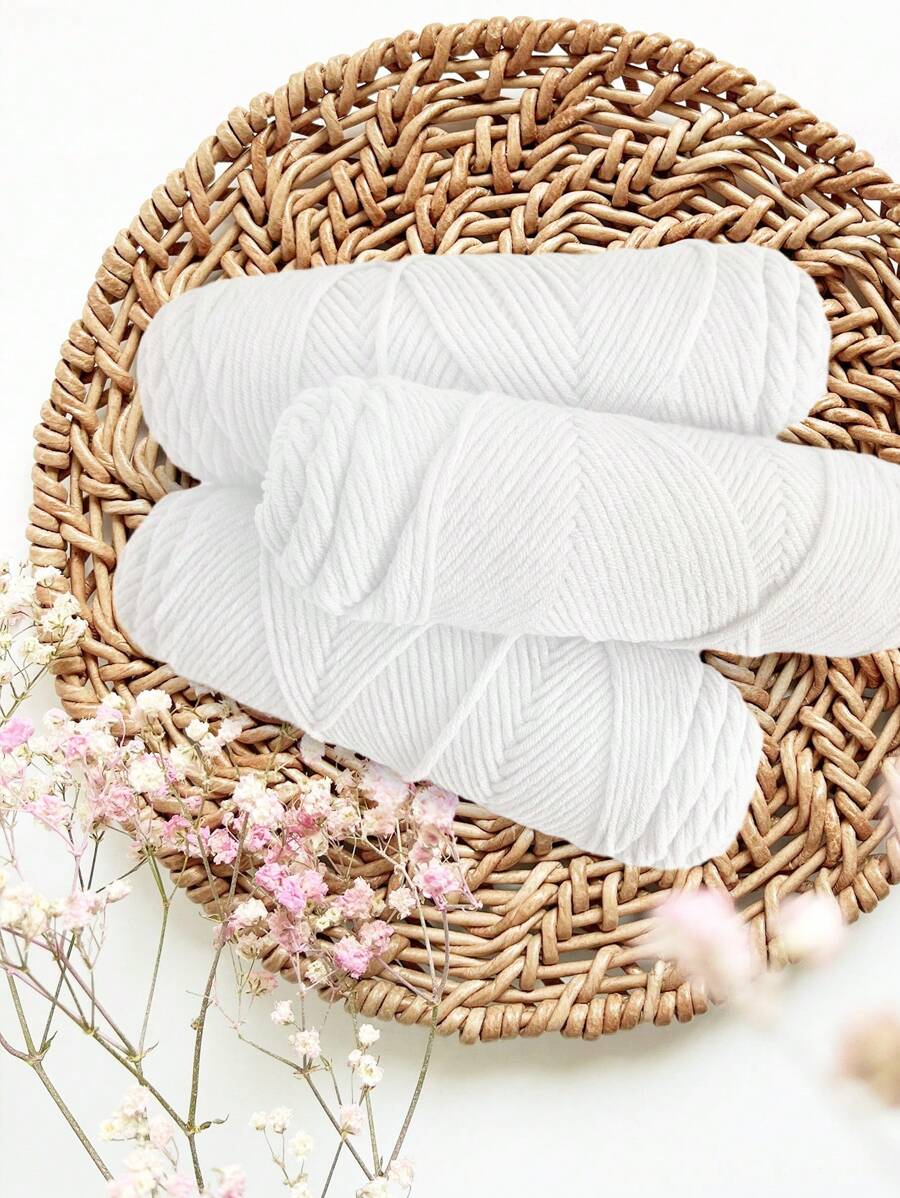 3pcs 100g Knitting Yarn Comfortable DIY Knitting Material Yarn Handmade Gifts For Scarf And Doll - White - View 1