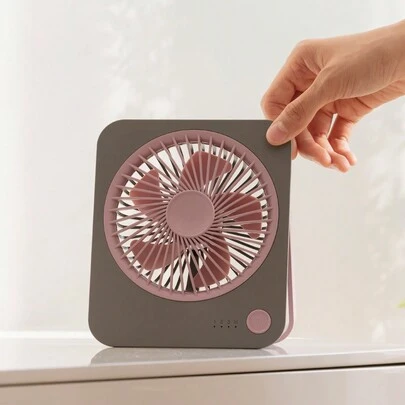 kinscoter 1pc 1200mAh Rechargeable Desktop Fan, Portable Mini Lightweight Summer Fan For Office And Bedroom